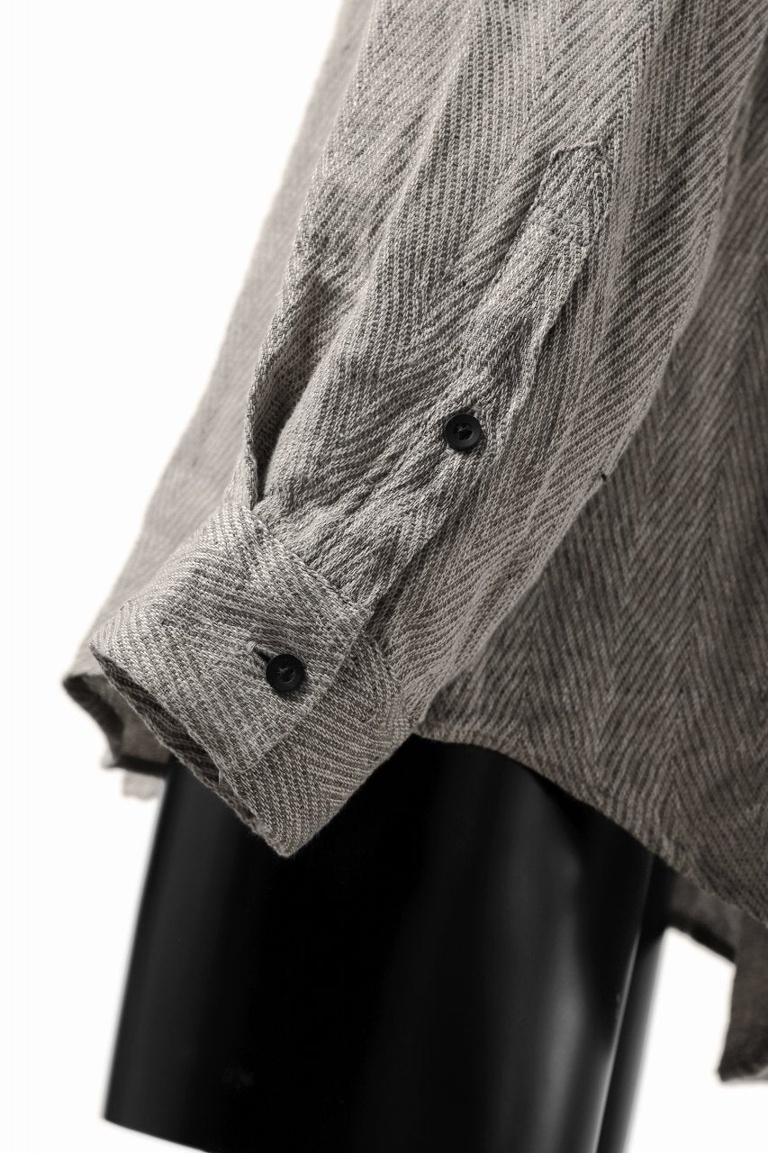画像をギャラリービューアに読み込む, COLINA MINIMAL SHIRT / LINEN LOOSE HERRINGBONE (GREIGE)