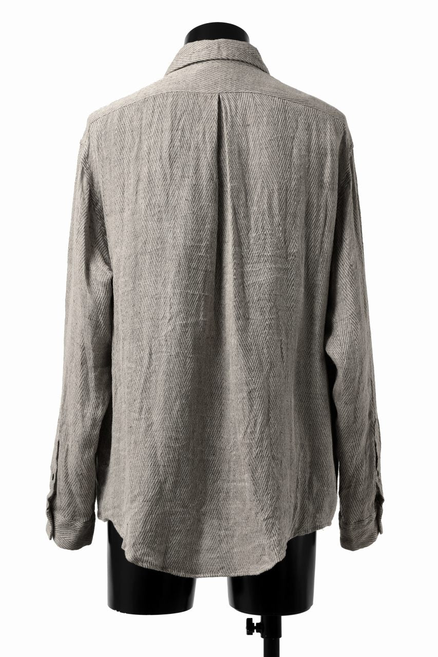 画像をギャラリービューアに読み込む, COLINA MINIMAL SHIRT / LINEN LOOSE HERRINGBONE (GREIGE)