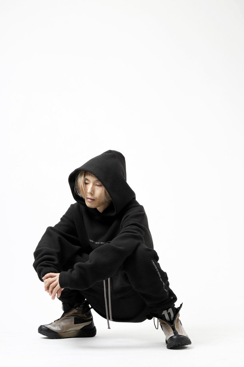 画像をギャラリービューアに読み込む, A.F ARTEFACT "FLUFFY" EMBROIDERED HOODIE / BomberFLEECE (BLACK)