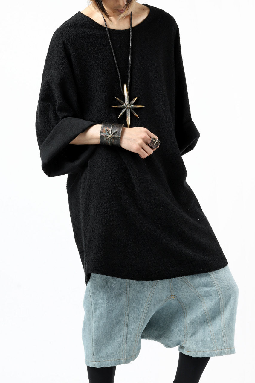 画像をギャラリービューアに読み込む, ISAMU KATAYAMA BACKLASH OVER FIT CUT & SEWN / RANDOM PILE FABRIC (BLACK)