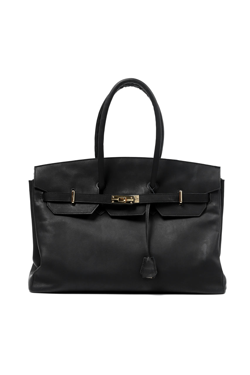 Load image into Gallery viewer, DEFORMATER.® TRAVEL BAG / SMOOTH COWHIDE (BLACK / GOLD PARTS)