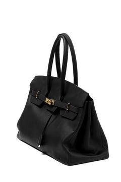 画像をギャラリービューアに読み込む, DEFORMATER.® TRAVEL BAG / SMOOTH COWHIDE (BLACK / GOLD PARTS)