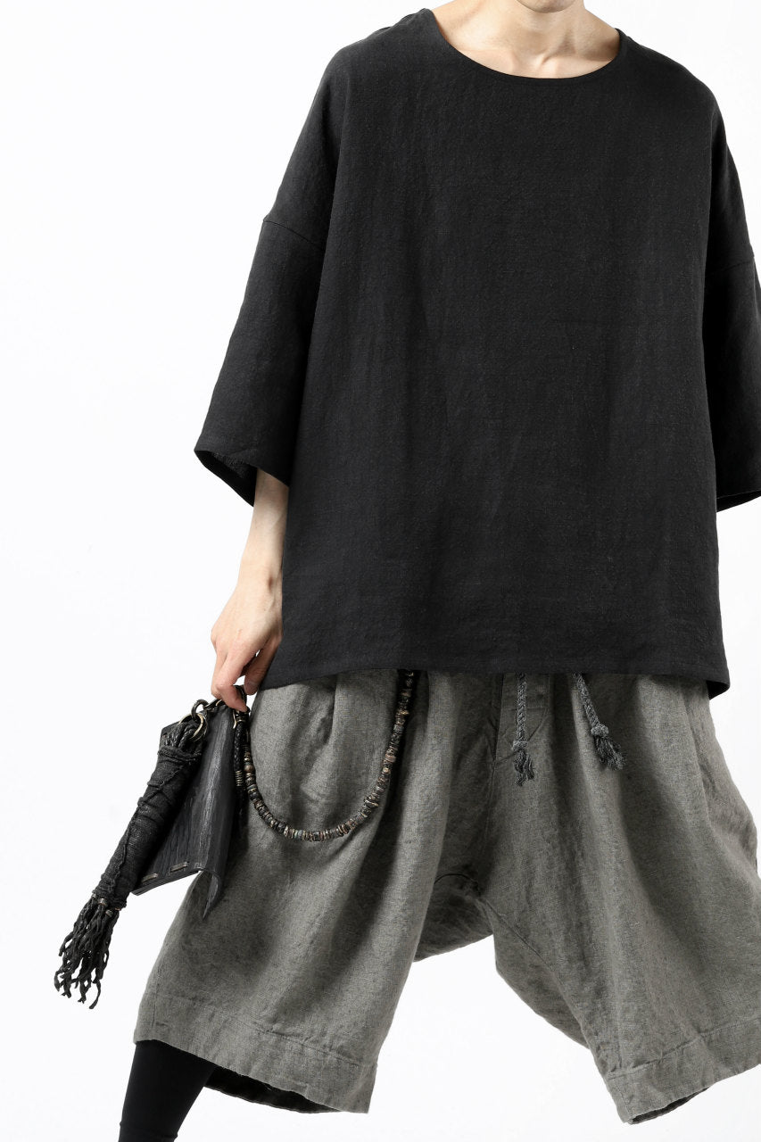 画像をギャラリービューアに読み込む, ISAMU KATAYAMA BACKLASH SOFT LINEN PULLOVER SHIRT (BLACK)