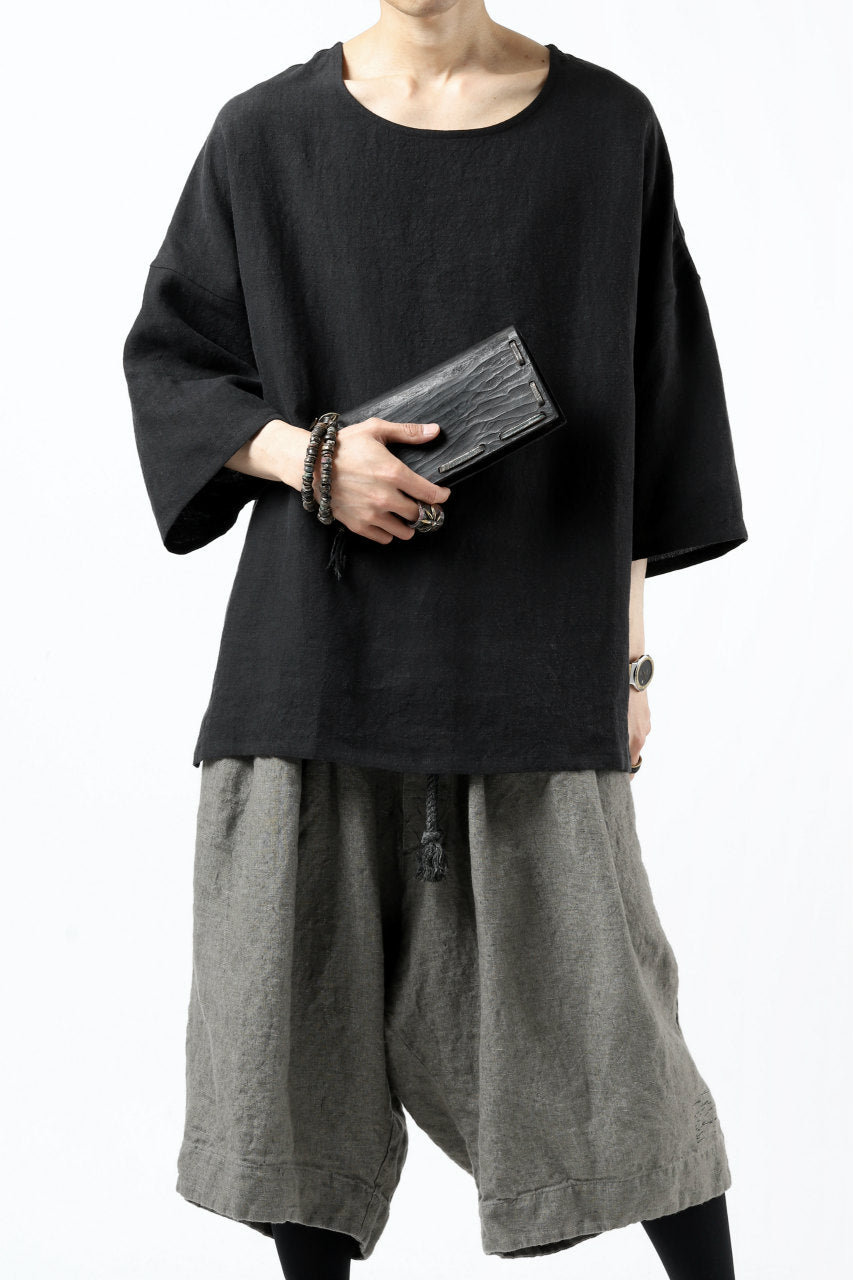 画像をギャラリービューアに読み込む, ISAMU KATAYAMA BACKLASH SOFT LINEN PULLOVER SHIRT (BLACK)
