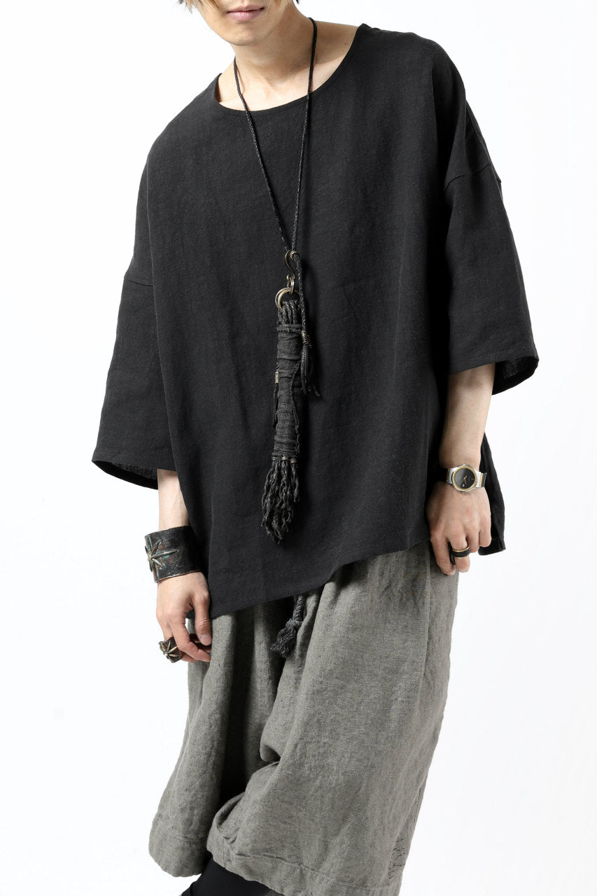 画像をギャラリービューアに読み込む, ISAMU KATAYAMA BACKLASH SOFT LINEN PULLOVER SHIRT (BLACK)