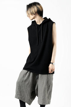 画像をギャラリービューアに読み込む, ISAMU KATAYAMA BACKLASH SLEEVELESS HOODIE CUT & SEWN / RANDOM PILE FABRIC (BLACK)