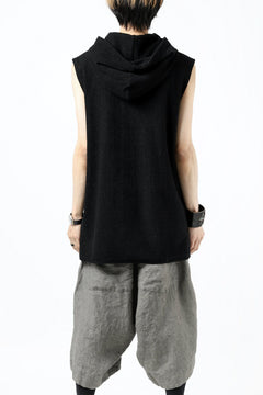 画像をギャラリービューアに読み込む, ISAMU KATAYAMA BACKLASH SLEEVELESS HOODIE CUT & SEWN / RANDOM PILE FABRIC (BLACK)