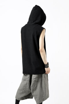 画像をギャラリービューアに読み込む, ISAMU KATAYAMA BACKLASH SLEEVELESS HOODIE CUT & SEWN / RANDOM PILE FABRIC (BLACK)