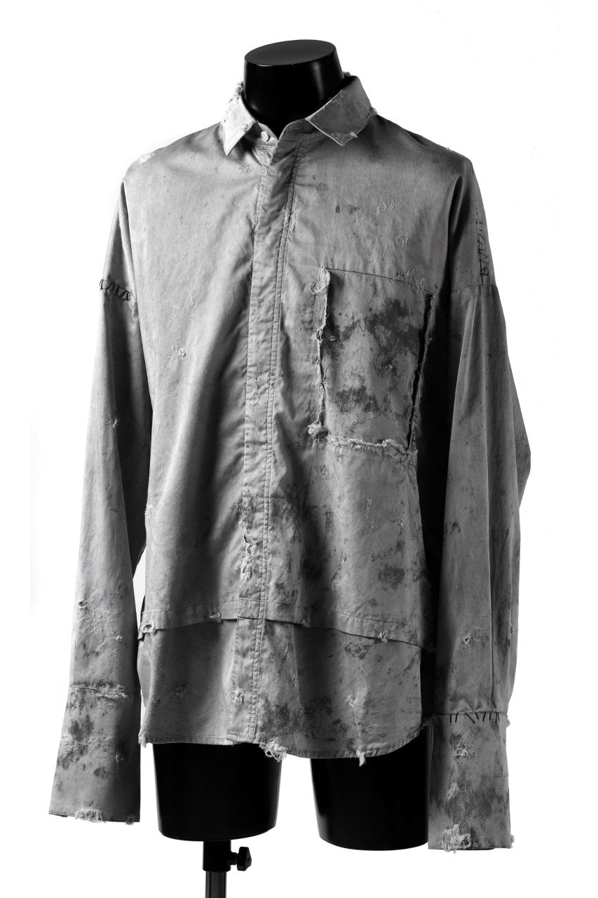 画像をギャラリービューアに読み込む, RESURRECTION x LOOM Re-production DYEING OVERFIT SHIRT (GRAY)