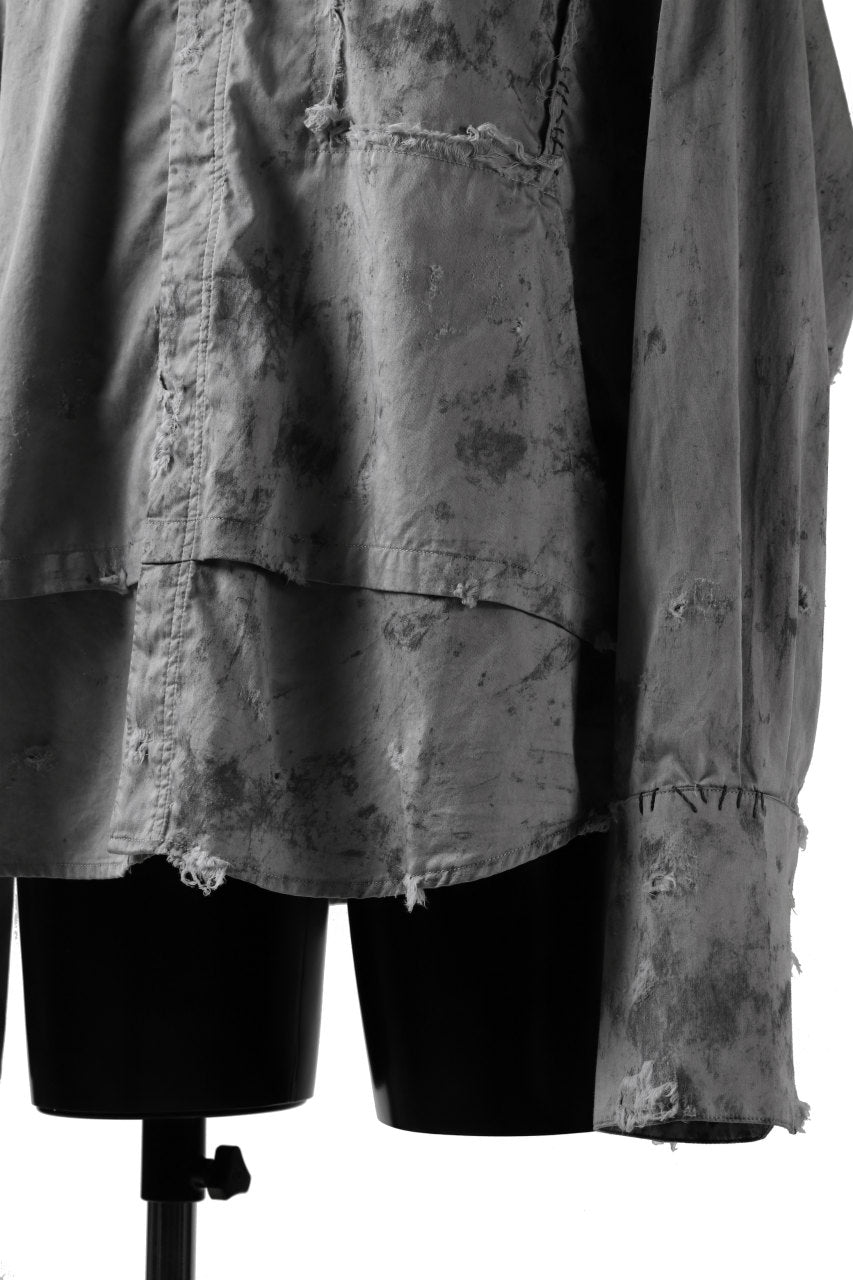 画像をギャラリービューアに読み込む, RESURRECTION x LOOM Re-production DYEING OVERFIT SHIRT (GRAY)