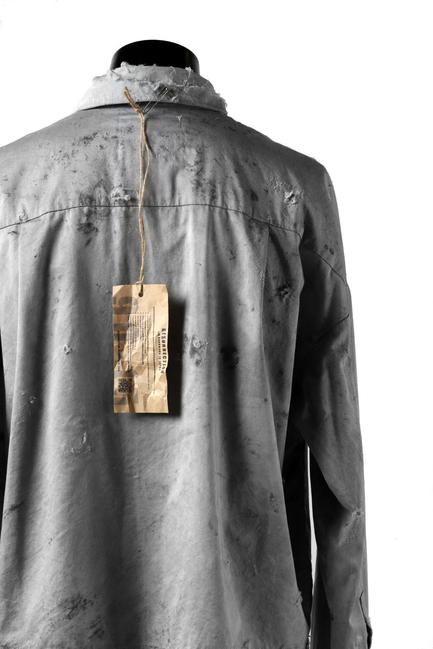 画像をギャラリービューアに読み込む, RESURRECTION x LOOM Re-production DYEING OVERFIT SHIRT (GRAY)
