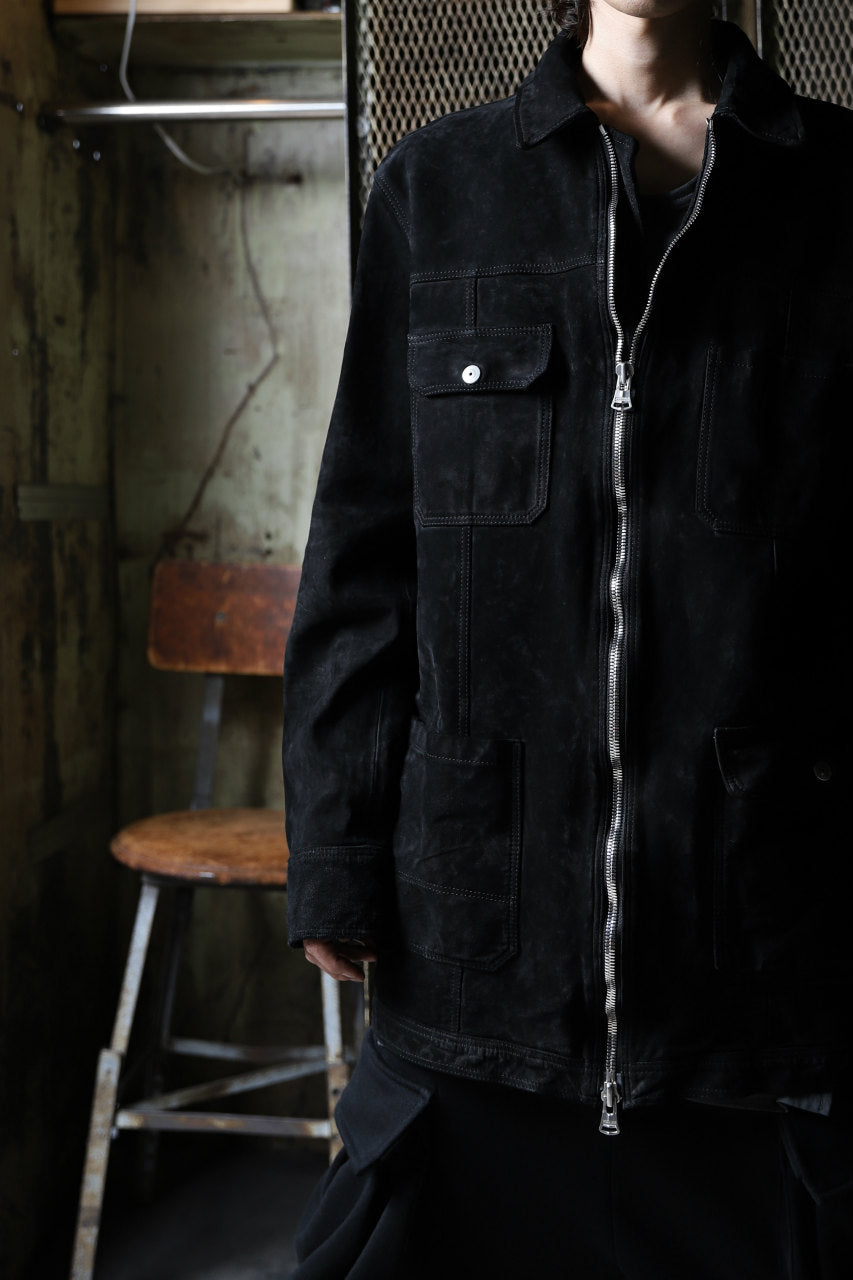 画像をギャラリービューアに読み込む, ISAMU KATAYAMA BACKLASH COVERALL JACKET / REVERSE CALF OBJECT DYED (BLACK)