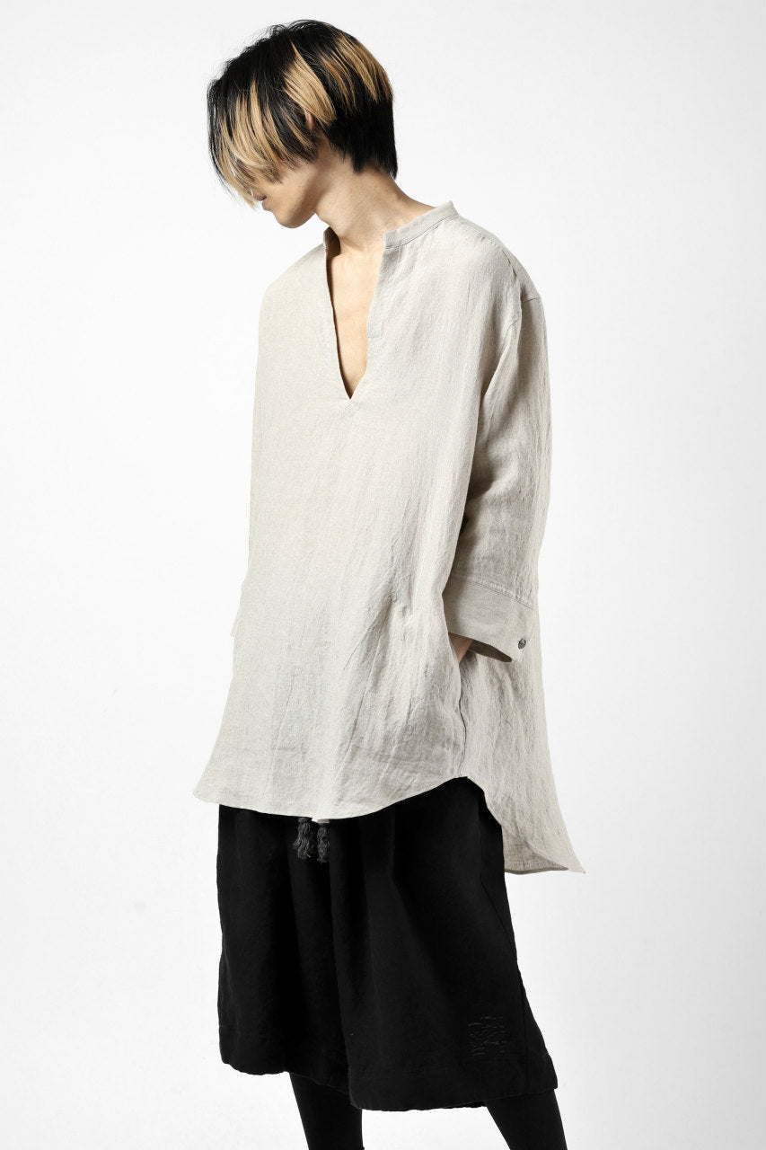 画像をギャラリービューアに読み込む, ISAMU KATAYAMA BACKLASH SOFT LINEN SKIPPER SHIRT (BEIGE)