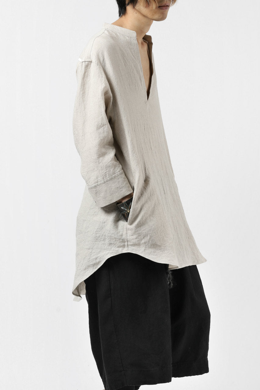 画像をギャラリービューアに読み込む, ISAMU KATAYAMA BACKLASH SOFT LINEN SKIPPER SHIRT (BEIGE)