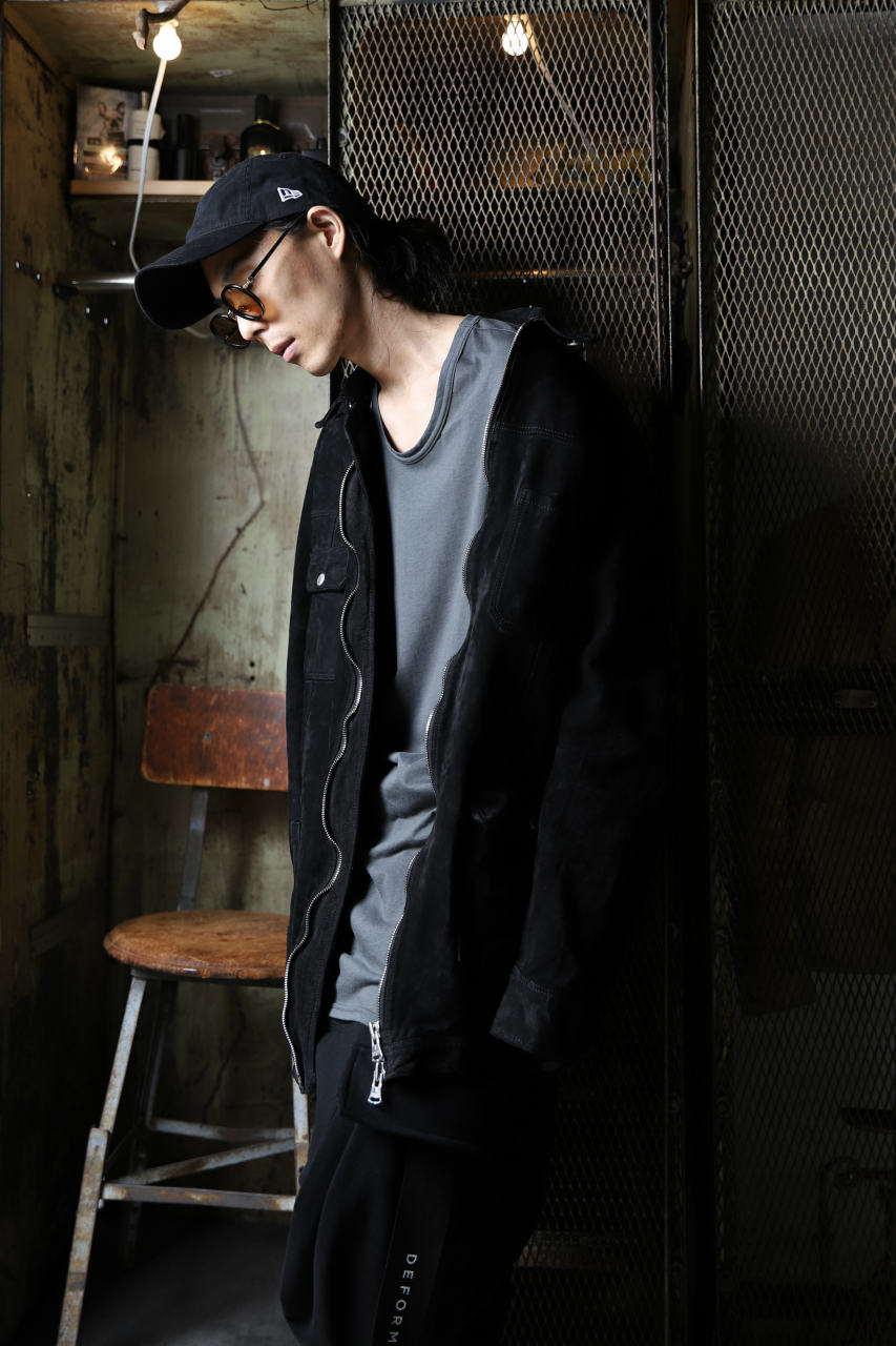 Load image into Gallery viewer, ISAMU KATAYAMA BACKLASH SUEDE COVER ALL BLOUSON / JAPAN CALF (WHITE TANNED / BLACK)