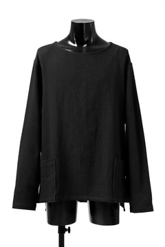 Load image into Gallery viewer, ISAMU KATAYAMA BACKLASH LONG SLEEVE PULLOVER SHIRT / DOBBY LINEN-COTTON (BLACK)