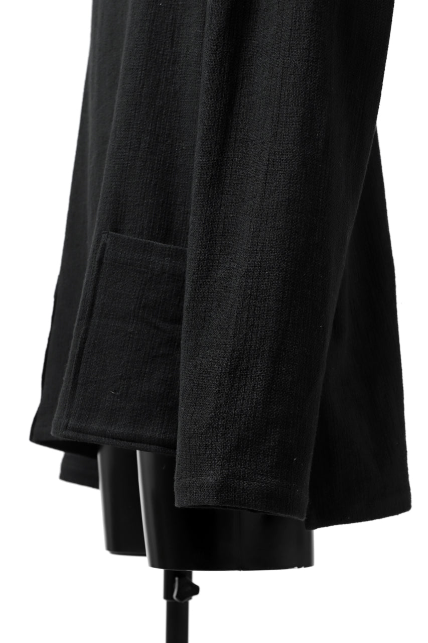 Load image into Gallery viewer, ISAMU KATAYAMA BACKLASH LONG SLEEVE PULLOVER SHIRT / DOBBY LINEN-COTTON (BLACK)