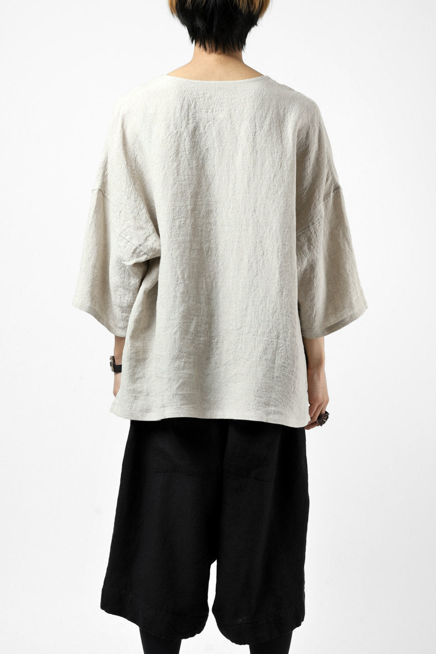 画像をギャラリービューアに読み込む, ISAMU KATAYAMA BACKLASH SOFT LINEN PULLOVER SHIRT (BEIGE)
