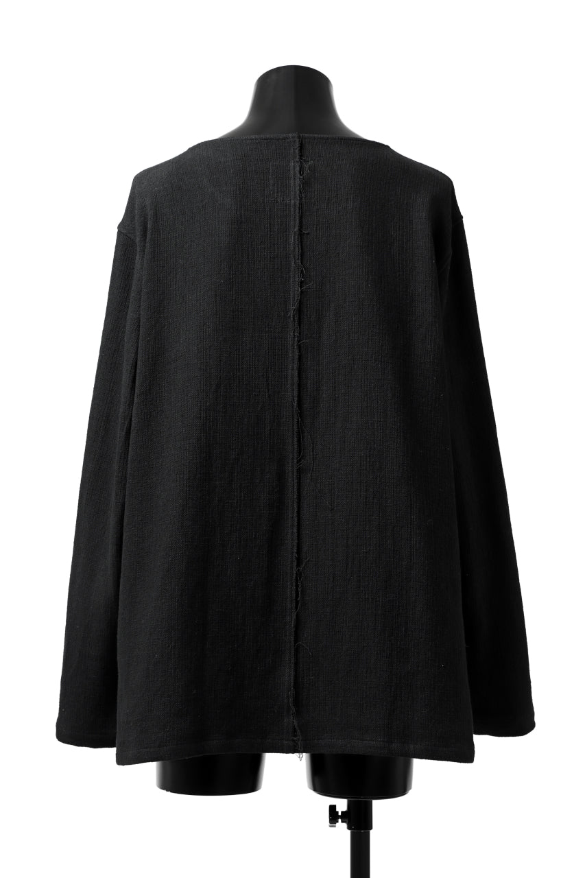 Load image into Gallery viewer, ISAMU KATAYAMA BACKLASH LONG SLEEVE PULLOVER SHIRT / DOBBY LINEN-COTTON (BLACK)