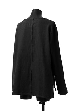 Load image into Gallery viewer, ISAMU KATAYAMA BACKLASH LONG SLEEVE PULLOVER SHIRT / DOBBY LINEN-COTTON (BLACK)