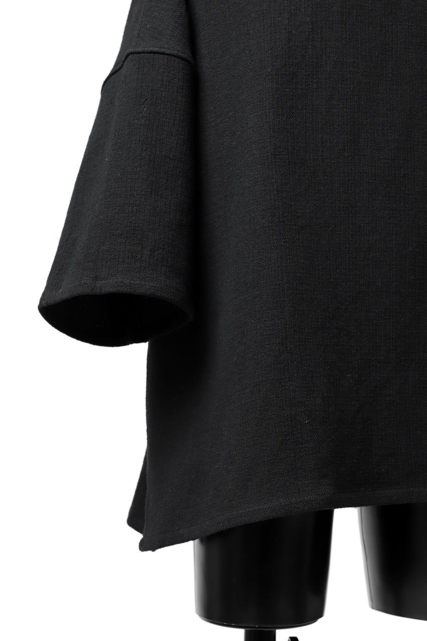 Load image into Gallery viewer, ISAMU KATAYAMA BACKLASH RELAX FIT PULLOVER SHIRT / DOBBY LINEN-COTTON (BLACK)