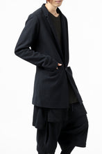 画像をギャラリービューアに読み込む, blackcrow 1B jacket silk wool cotton tweed with leather button (NAVY)