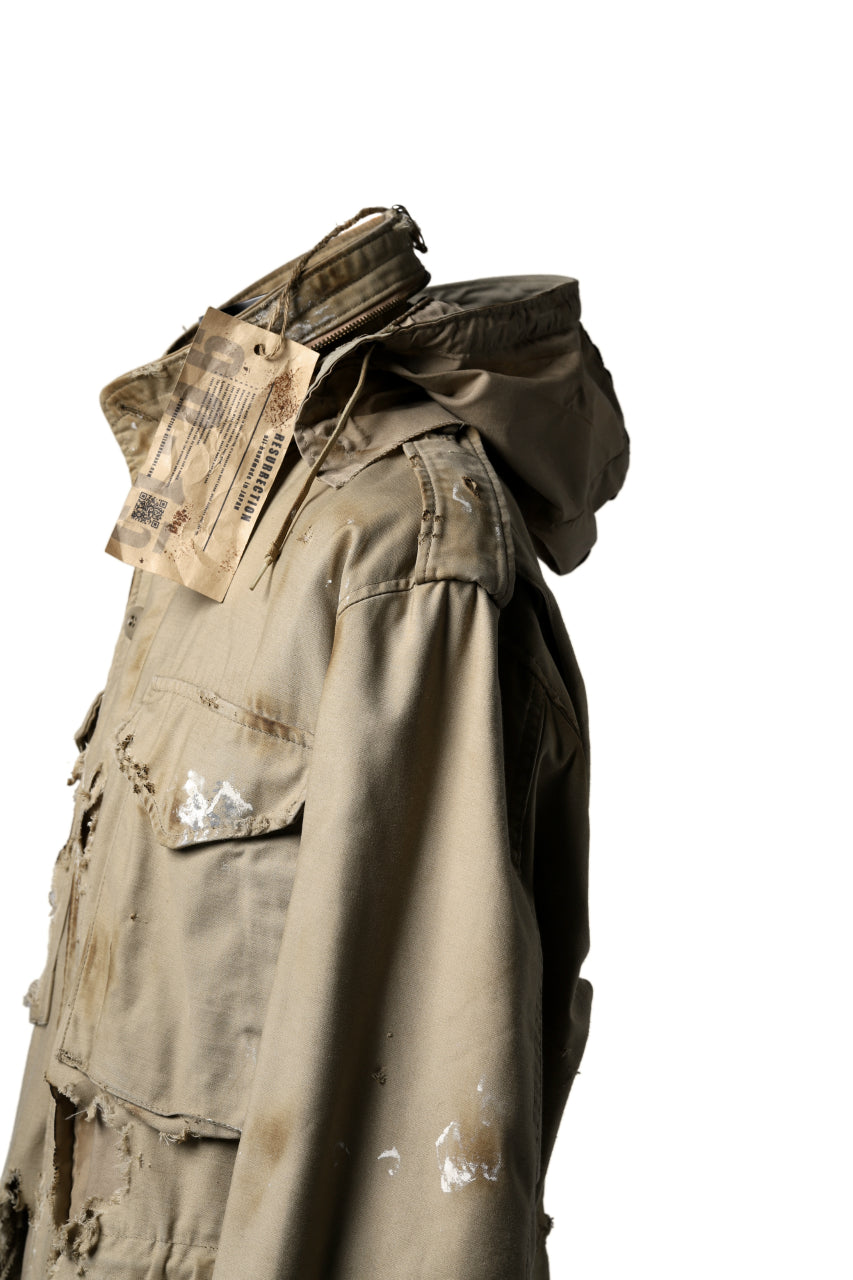 画像をギャラリービューアに読み込む, RESURRECTION HANDMADE vintage damage M-65 jacket (DESIRT BEIGE)