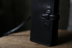 Load image into Gallery viewer, ISAMU KATAYAMA BACKLASH SMART PHONE CASE / PURSE LARGE / ITALY DOUBLE SHOULDER (BLACK)