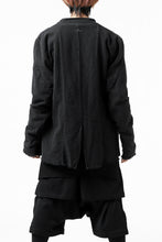 画像をギャラリービューアに読み込む, blackcrow 1B jacket silk wool cotton tweed with leather button (NAVY)