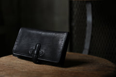 Load image into Gallery viewer, ISAMU KATAYAMA BACKLASH SMART PHONE CASE / PURSE LARGE / ITALY DOUBLE SHOULDER (BLACK)