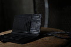 Load image into Gallery viewer, ISAMU KATAYAMA BACKLASH SMART PHONE CASE / PURSE LARGE / ITALY DOUBLE SHOULDER (BLACK)