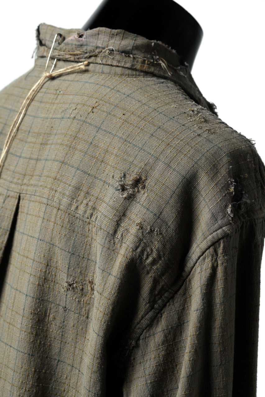 画像をギャラリービューアに読み込む, RESURRECTION HANDMADE vintage damage plaid shirt (KHAKI BEIGE)