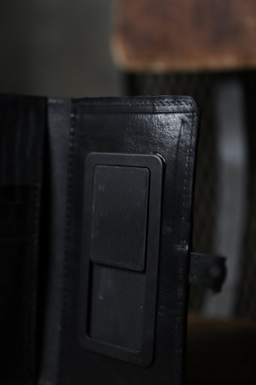 Load image into Gallery viewer, ISAMU KATAYAMA BACKLASH SMART PHONE CASE / PURSE LARGE / ITALY DOUBLE SHOULDER (BLACK)