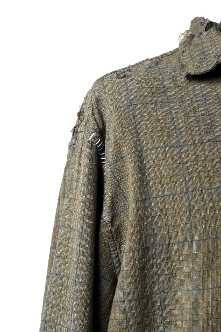 画像をギャラリービューアに読み込む, RESURRECTION HANDMADE vintage damage plaid shirt (KHAKI BEIGE)