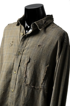 画像をギャラリービューアに読み込む, RESURRECTION HANDMADE vintage damage plaid shirt (KHAKI BEIGE)