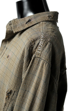 画像をギャラリービューアに読み込む, RESURRECTION HANDMADE vintage damage plaid shirt (KHAKI BEIGE)