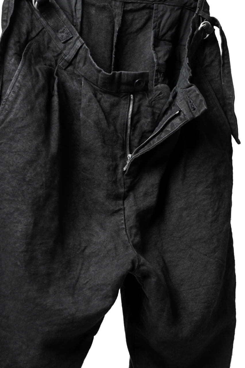 画像をギャラリービューアに読み込む, ISAMU KATAYAMA BACKLASH TAPERED TROUSERS / GARMENT NATURAL DYED LINEN CANVAS (SUMI)