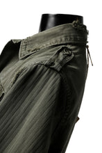 画像をギャラリービューアに読み込む, RESURRECTION HANDMADE vintage damage military herringbone shirt (KHAKI GREEN)
