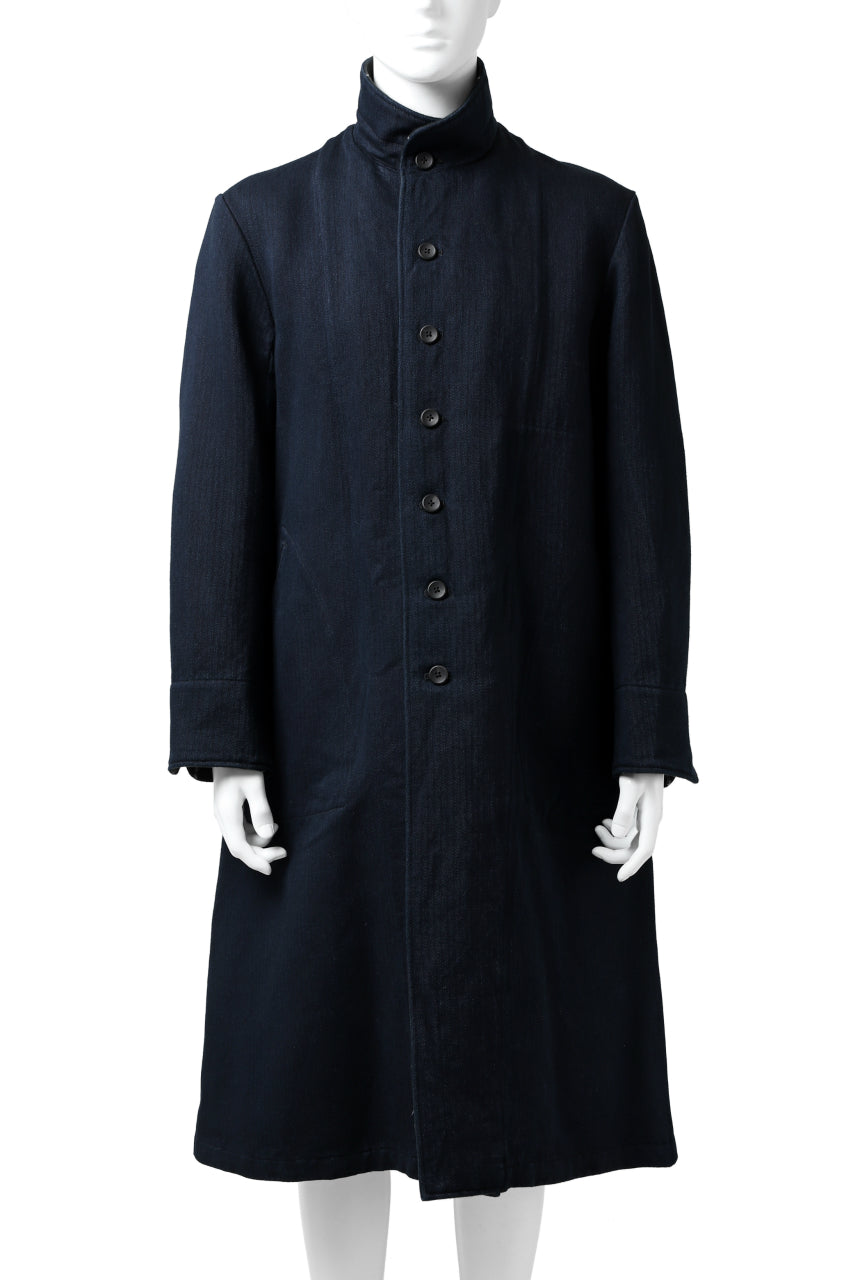 Load image into Gallery viewer, sus-sous medical coat / indigo herringbone (INDIGO CHARCOAL)