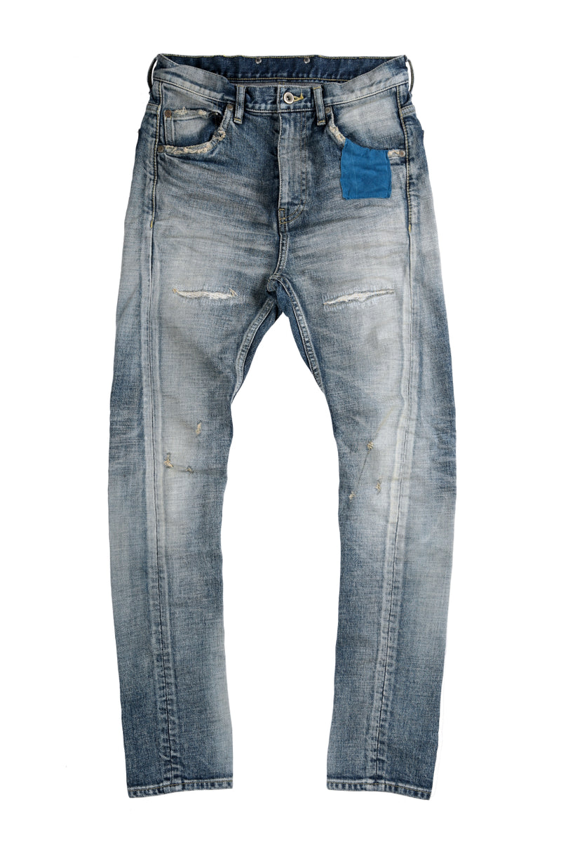 ISAMU KATAYAMA BACKLASH L/C SLIM DENIM PANTS / NATURAL USED FADE