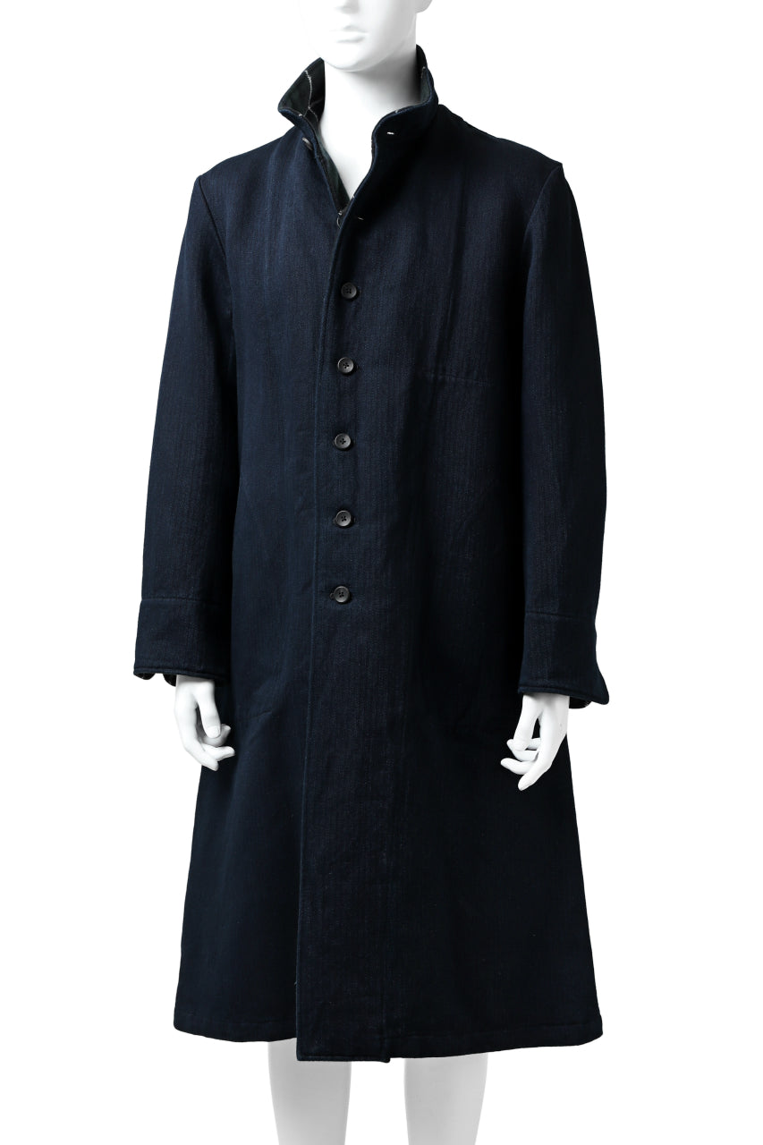 Load image into Gallery viewer, sus-sous medical coat / indigo herringbone (INDIGO CHARCOAL)