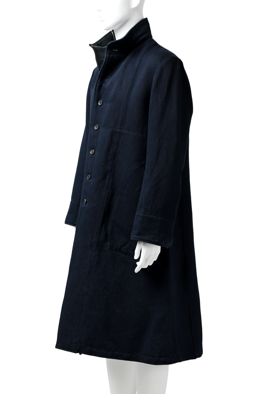 Load image into Gallery viewer, sus-sous medical coat / indigo herringbone (INDIGO CHARCOAL)