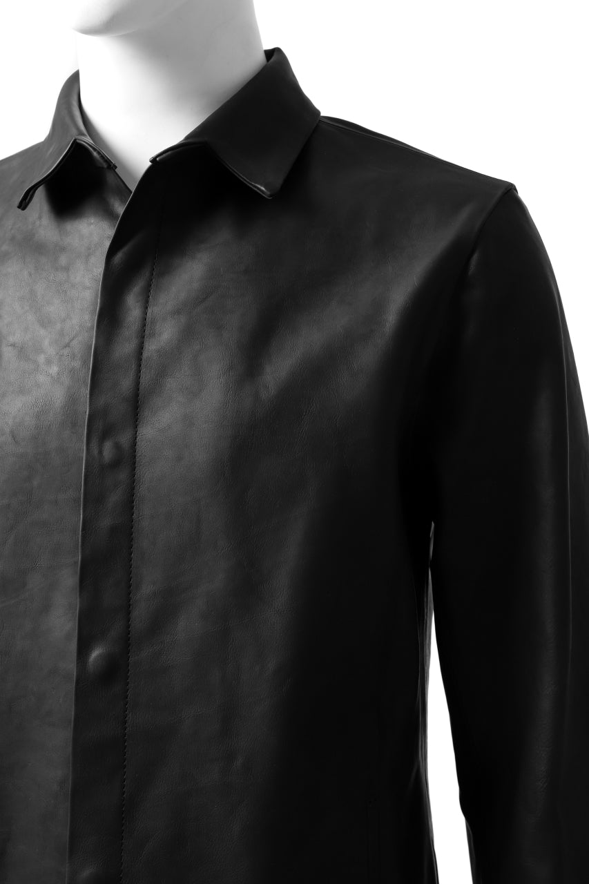 Load image into Gallery viewer, ISAMU KATAYAMA BACKLASH xx GUIDI COMMA 8 LEATHER SHIRT / CALF "Vitello Fiore Volonato" (BLACK) ※