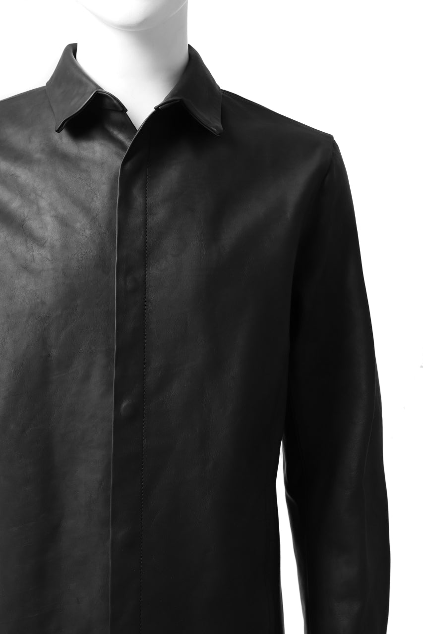 Load image into Gallery viewer, ISAMU KATAYAMA BACKLASH xx GUIDI COMMA 8 LEATHER SHIRT / CALF "Vitello Fiore Volonato" (BLACK) ※