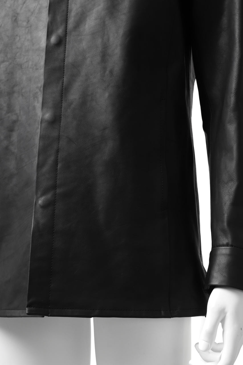 Load image into Gallery viewer, ISAMU KATAYAMA BACKLASH xx GUIDI COMMA 8 LEATHER SHIRT / CALF "Vitello Fiore Volonato" (BLACK) ※
