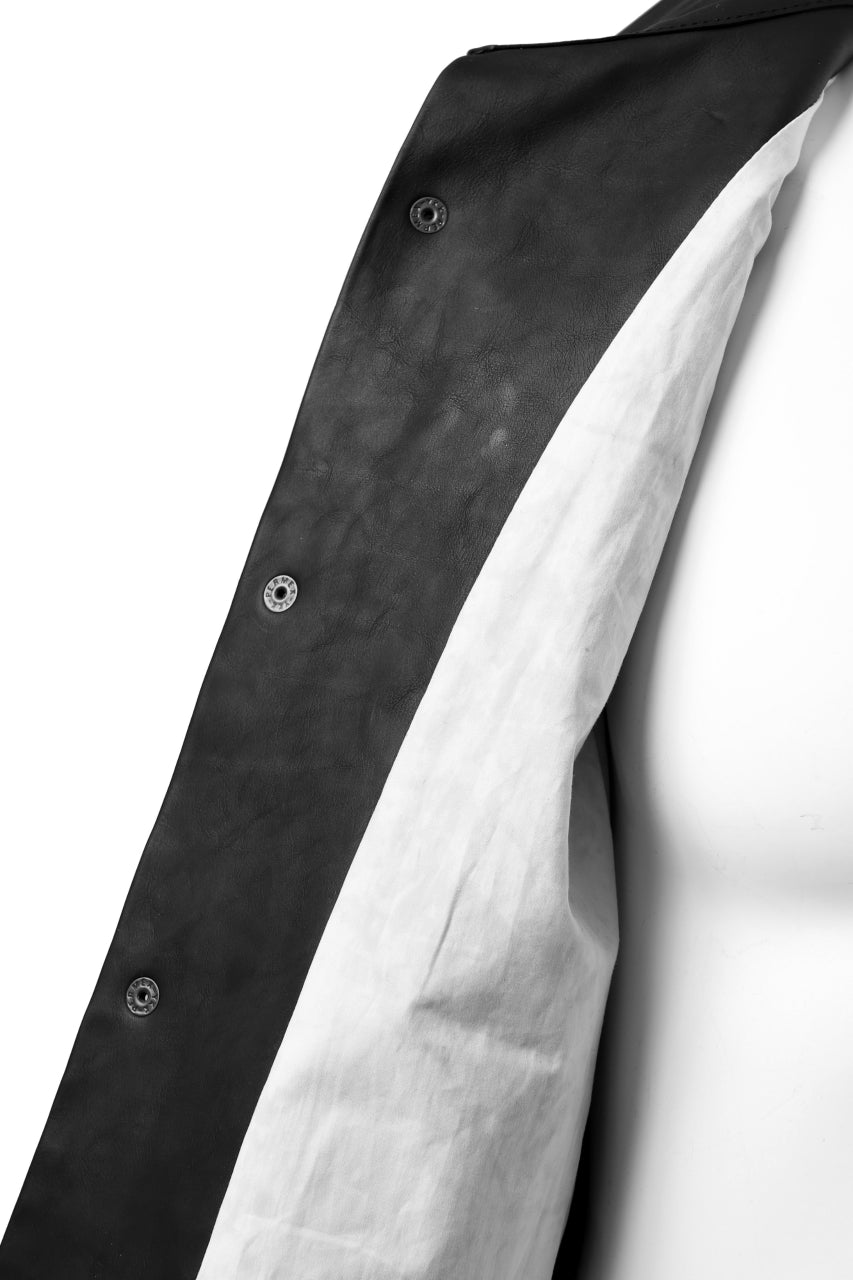 Load image into Gallery viewer, ISAMU KATAYAMA BACKLASH xx GUIDI COMMA 8 LEATHER SHIRT / CALF "Vitello Fiore Volonato" (BLACK) ※