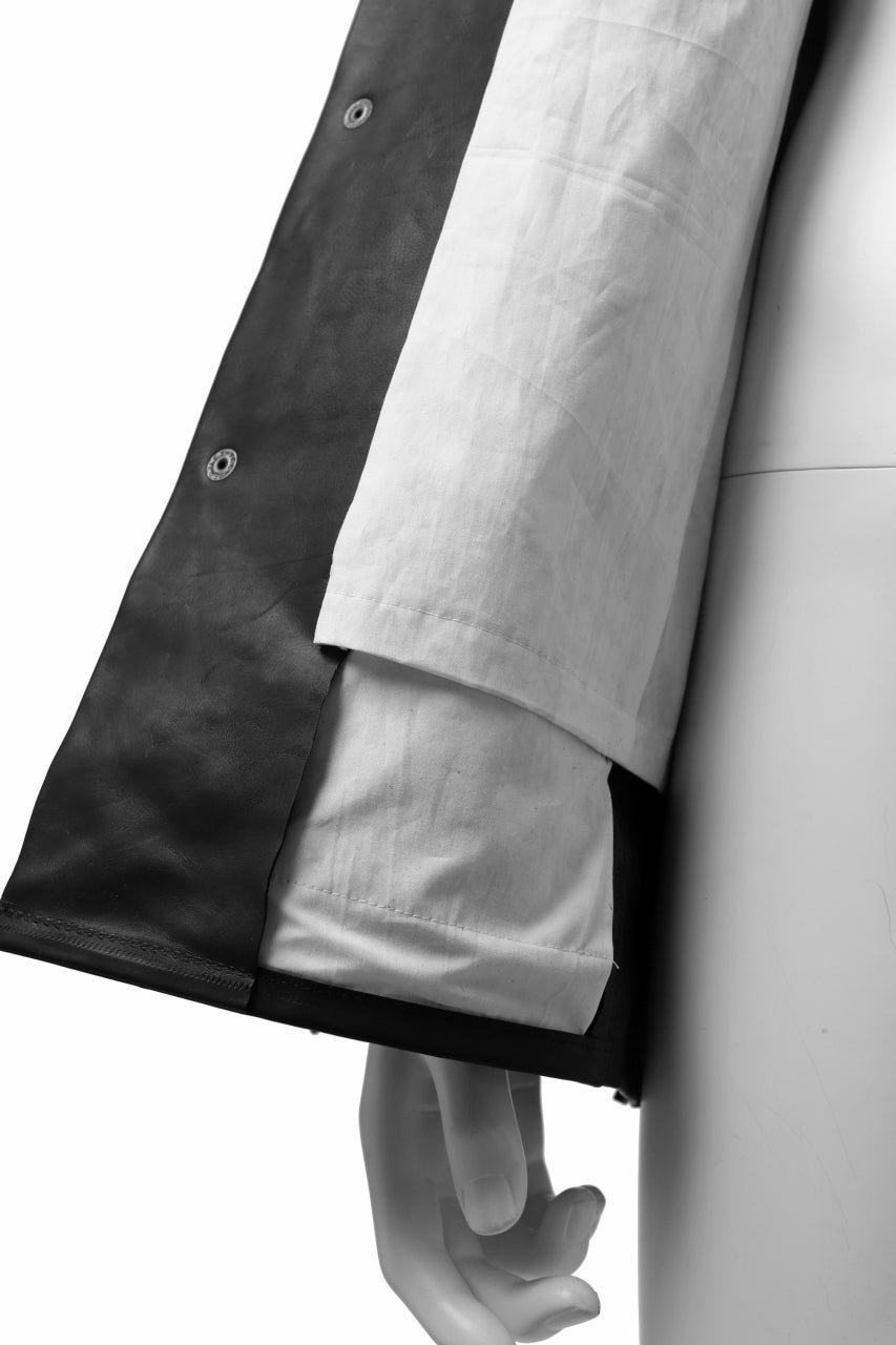 Load image into Gallery viewer, ISAMU KATAYAMA BACKLASH xx GUIDI COMMA 8 LEATHER SHIRT / CALF "Vitello Fiore Volonato" (BLACK) ※