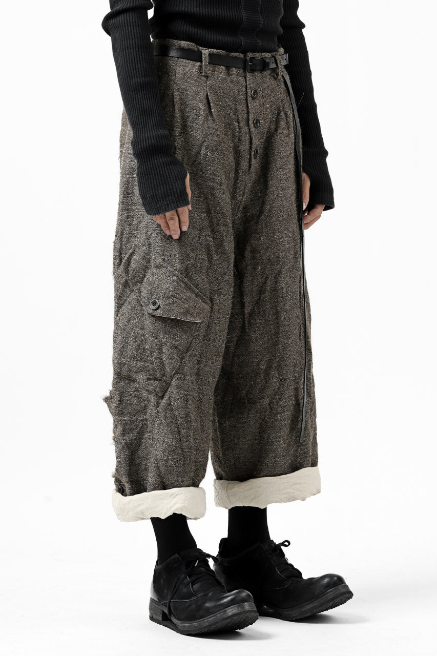 画像をギャラリービューアに読み込む, YUTA MATSUOKA buggy trousers / primitive wool (brown)