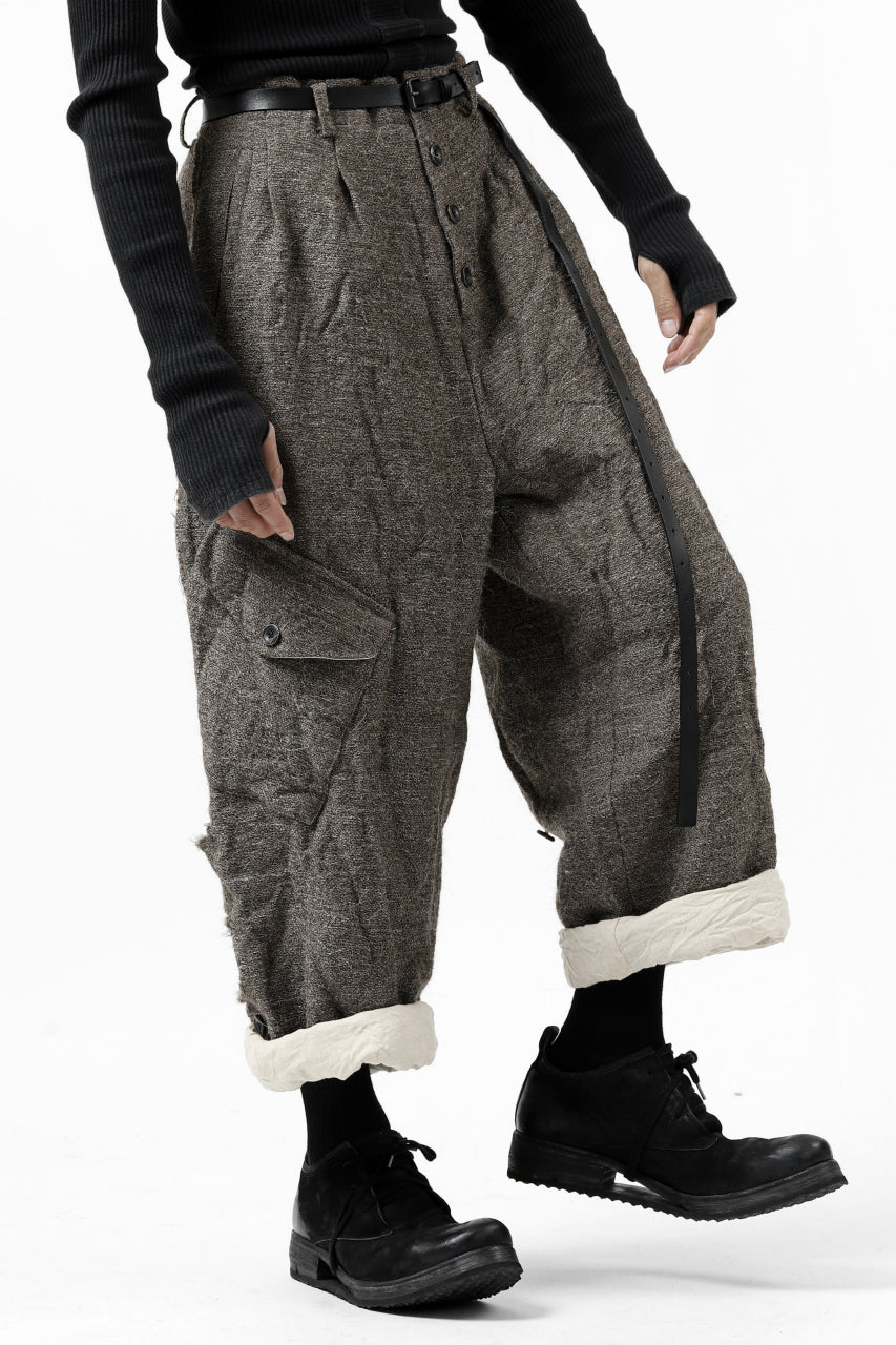 画像をギャラリービューアに読み込む, YUTA MATSUOKA buggy trousers / primitive wool (brown)