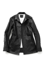 Load image into Gallery viewer, ISAMU KATAYAMA BACKLASH xx GUIDI COMMA 8 LEATHER SHIRT / CALF "Vitello Fiore Volonato" (BLACK) ※